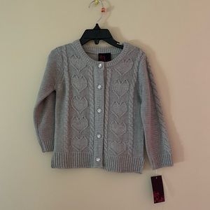 grey rhinestone buttons cardigan